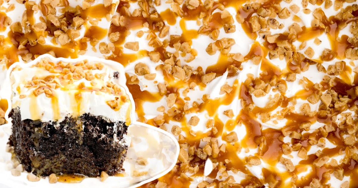 a piece of Crockpot Better Than Sex Cake on a plate