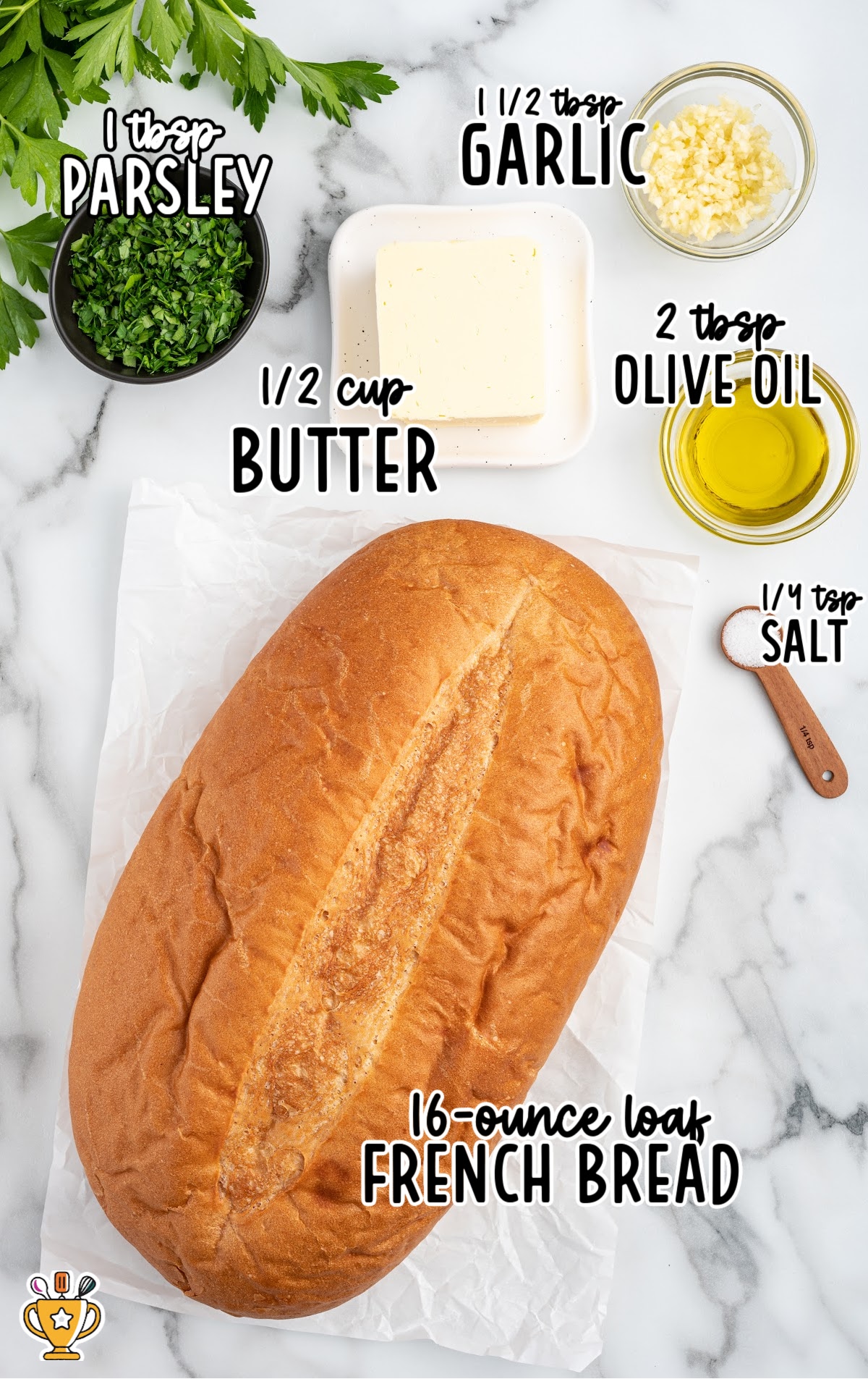 ingredients for making Garlic Bread