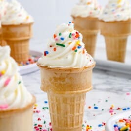 an Ice Cream Cone Cupcake and a bunch others at the back