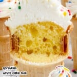 an Ice Cream Cone Cupcake cut in half