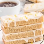 a stack of Lemon Shortbread Cookies