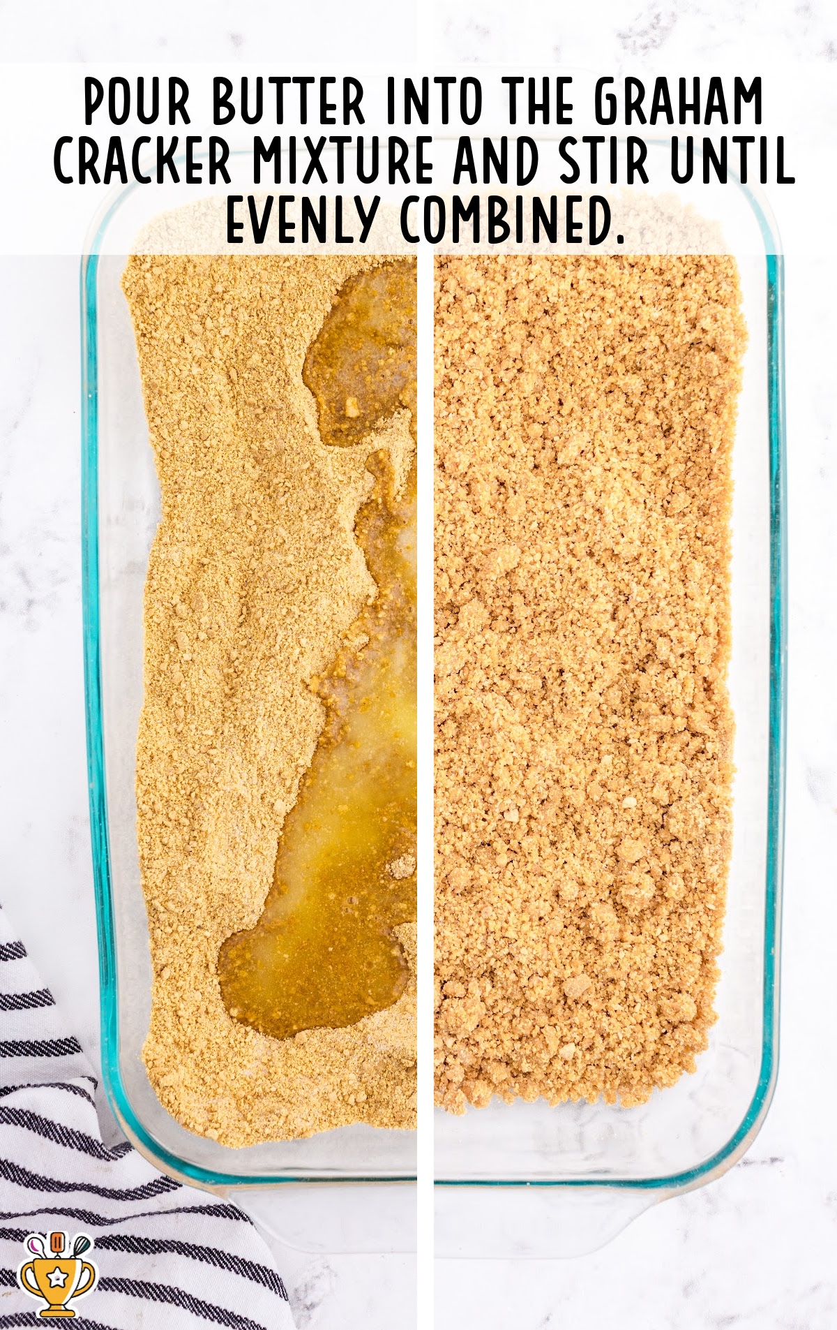 butter poured into the graham cracker