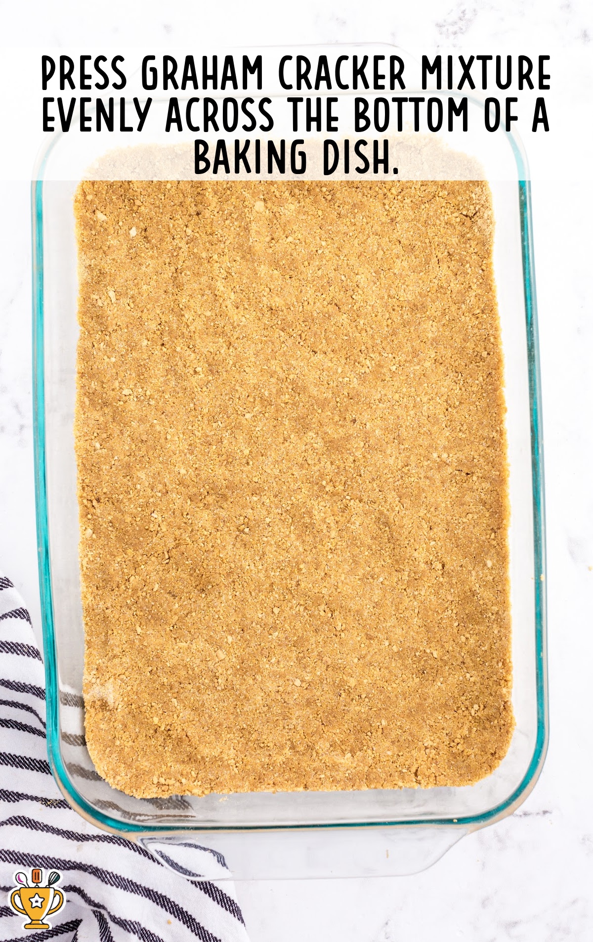 graham cracker mixture in a baking dish
