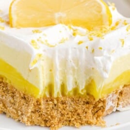 a piece of No Bake Lemon Pie
