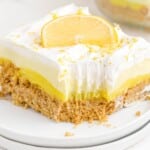 a piece of No Bake Lemon Pie on a plate