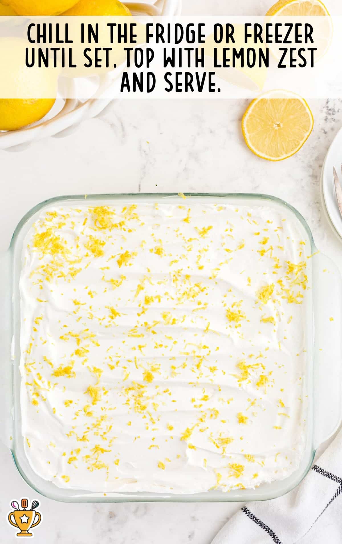 No Bake Lemon Pie in a baking dish