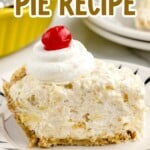 a piece of No Bake Pineapple Pie on a plate