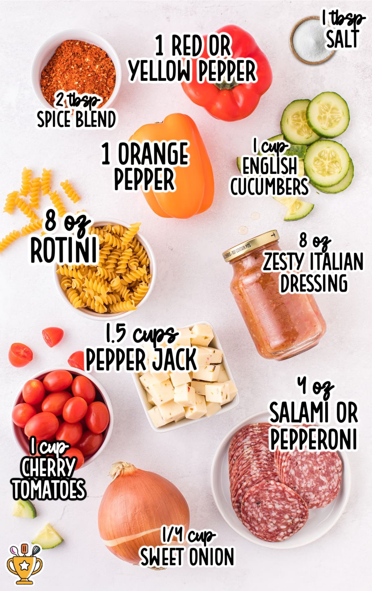 ingredients for making Pasta Salad