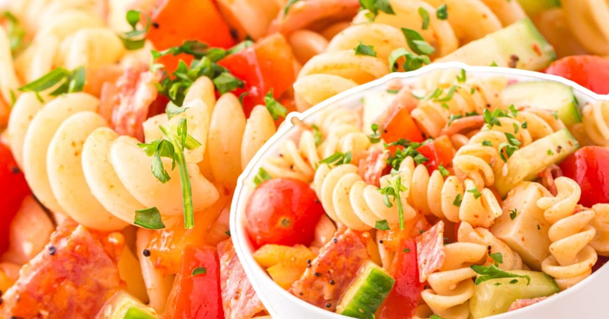 a close up photo of Pasta Salad