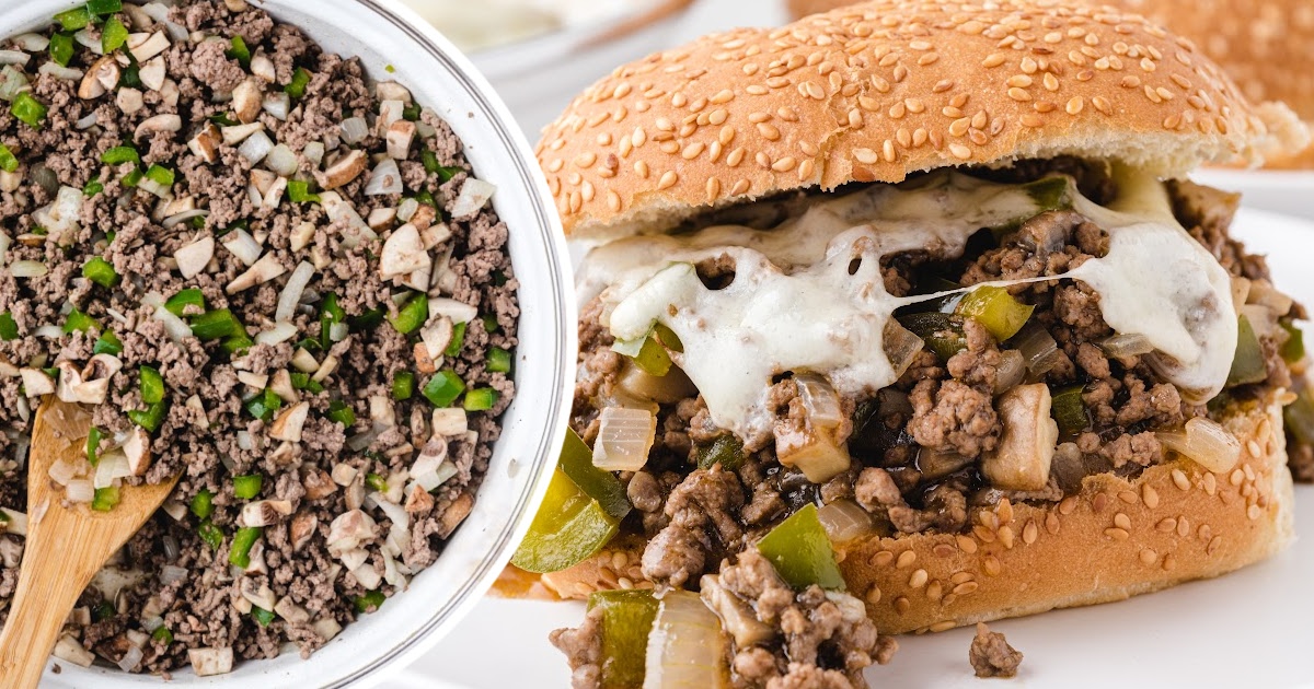 Philly Cheesesteak Sloppy Joes on a plate