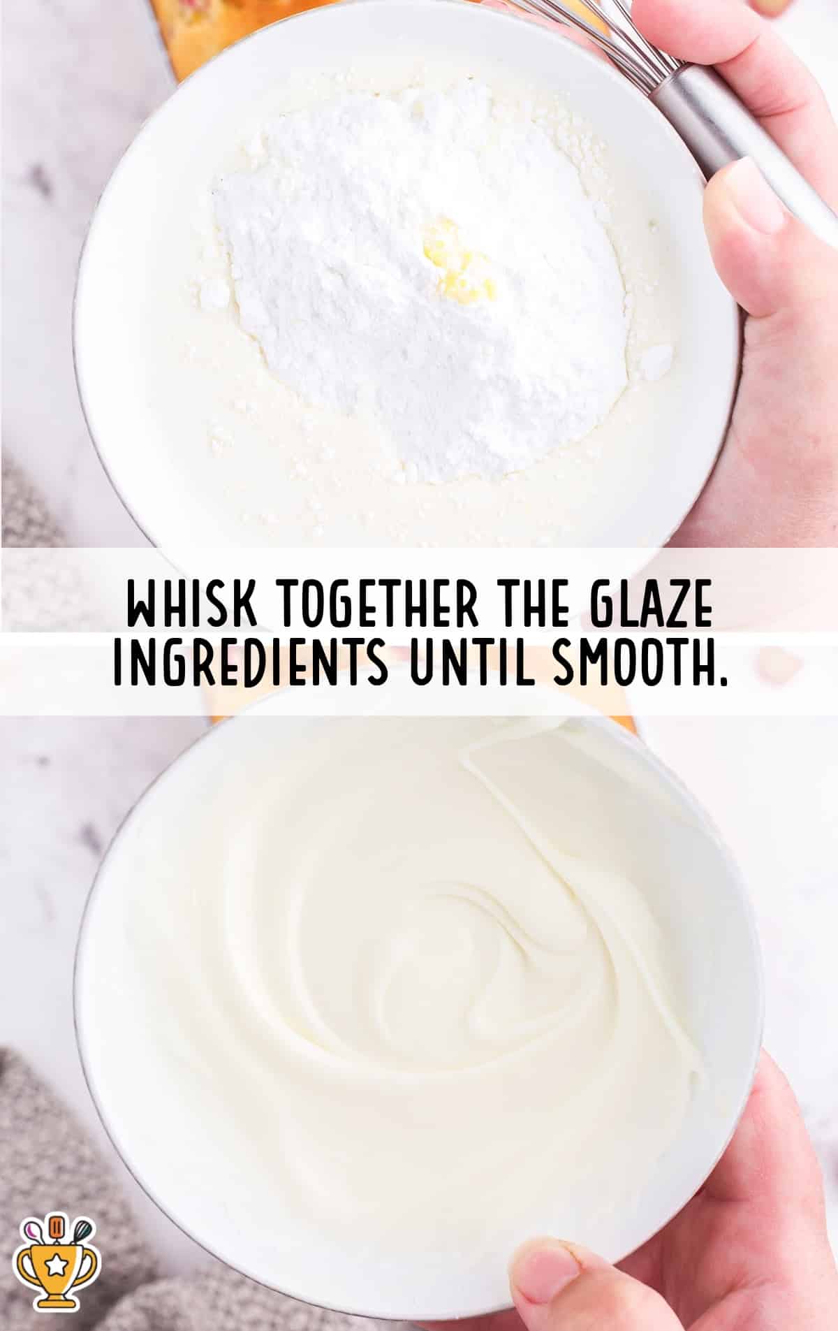whisking together the glaze ingredients until smooth