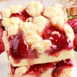 Strawberry Pie Bars on a plate