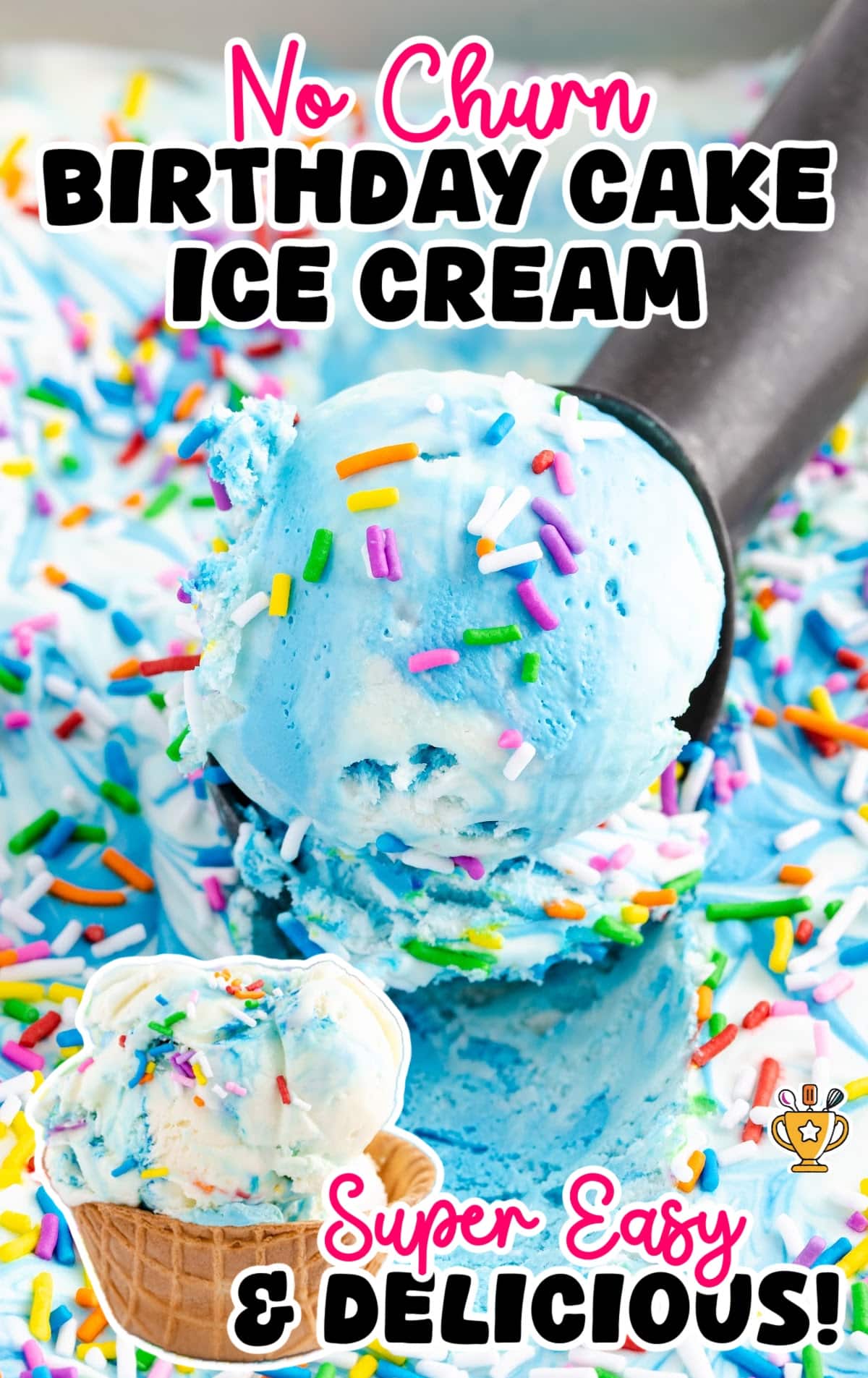 scooping No Churn Birthday Cake Ice Cream