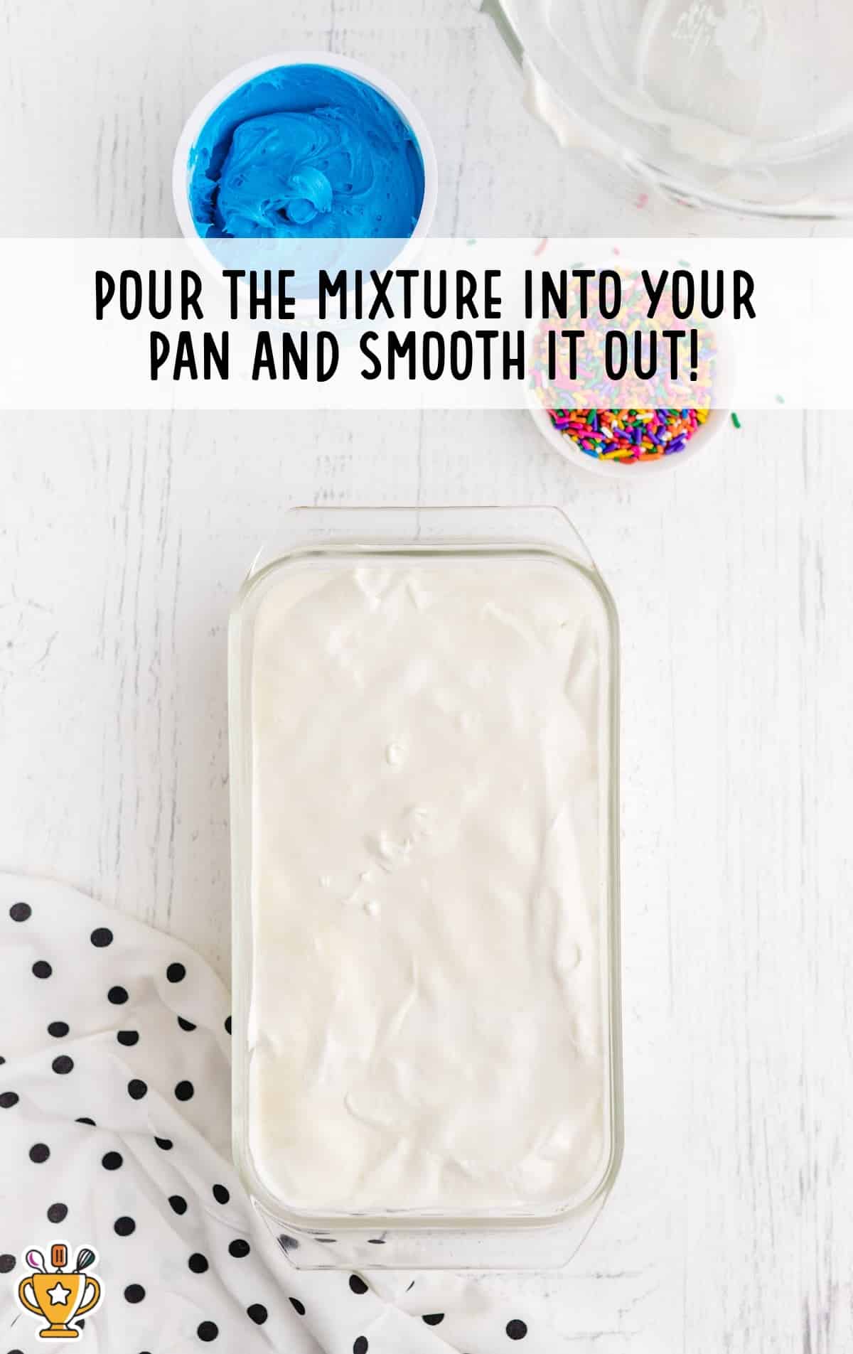 mixture poured in a pan