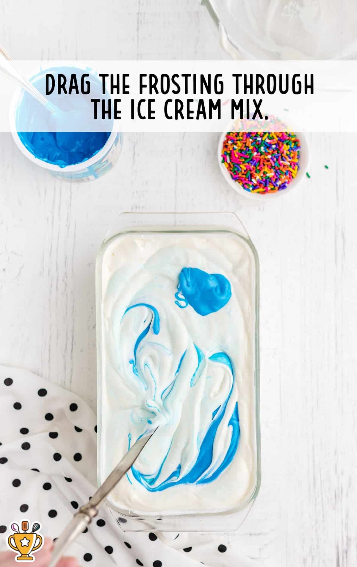frosting in the ice cream mix