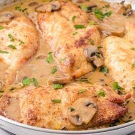 Chicken Marsala in a skillet
