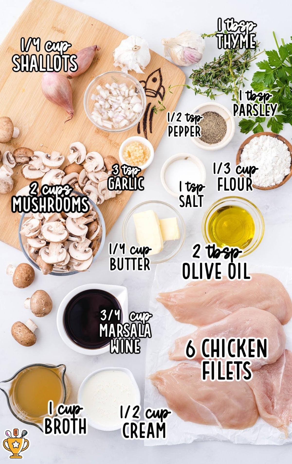 ingredients for making Chicken Marsala