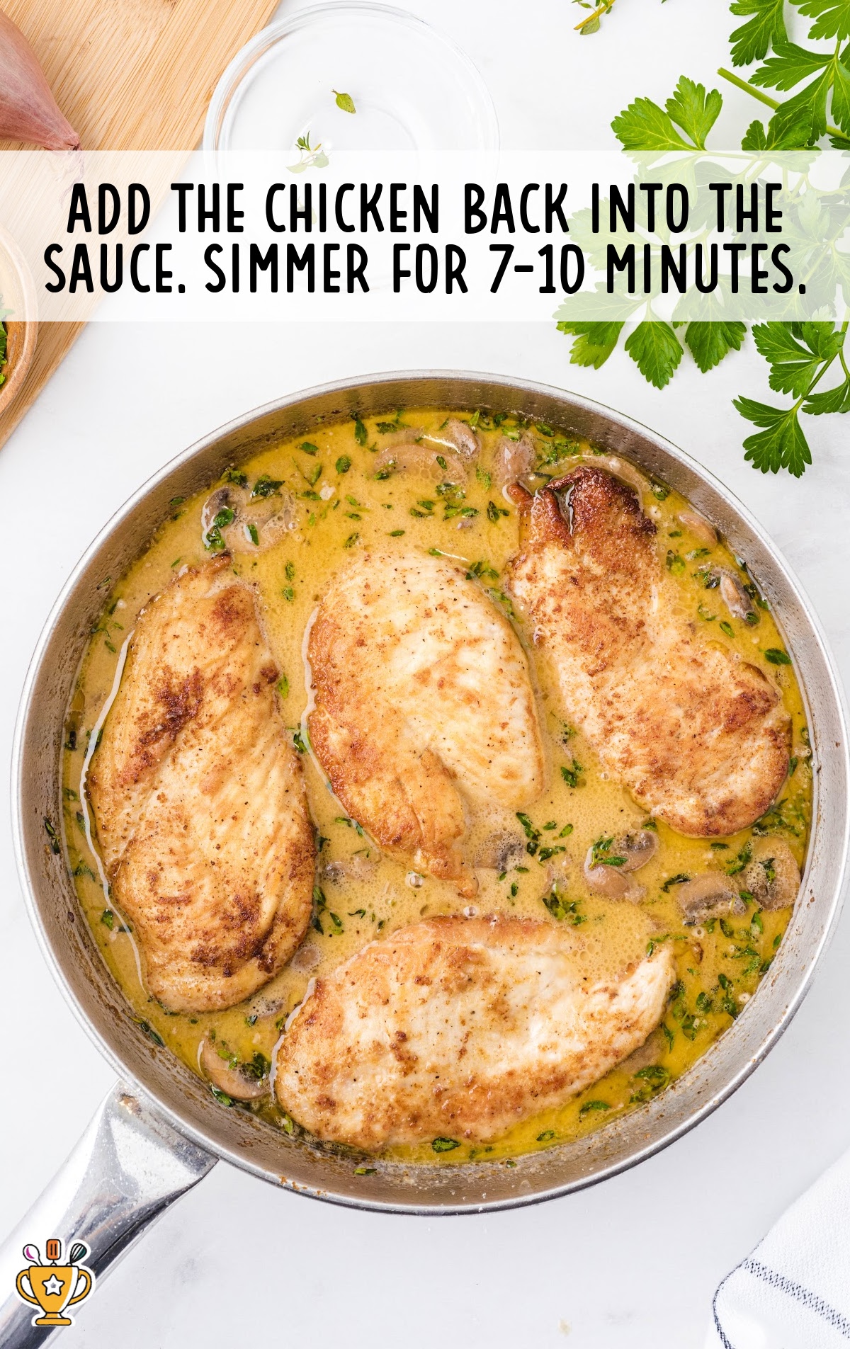 chicken added into the sauce