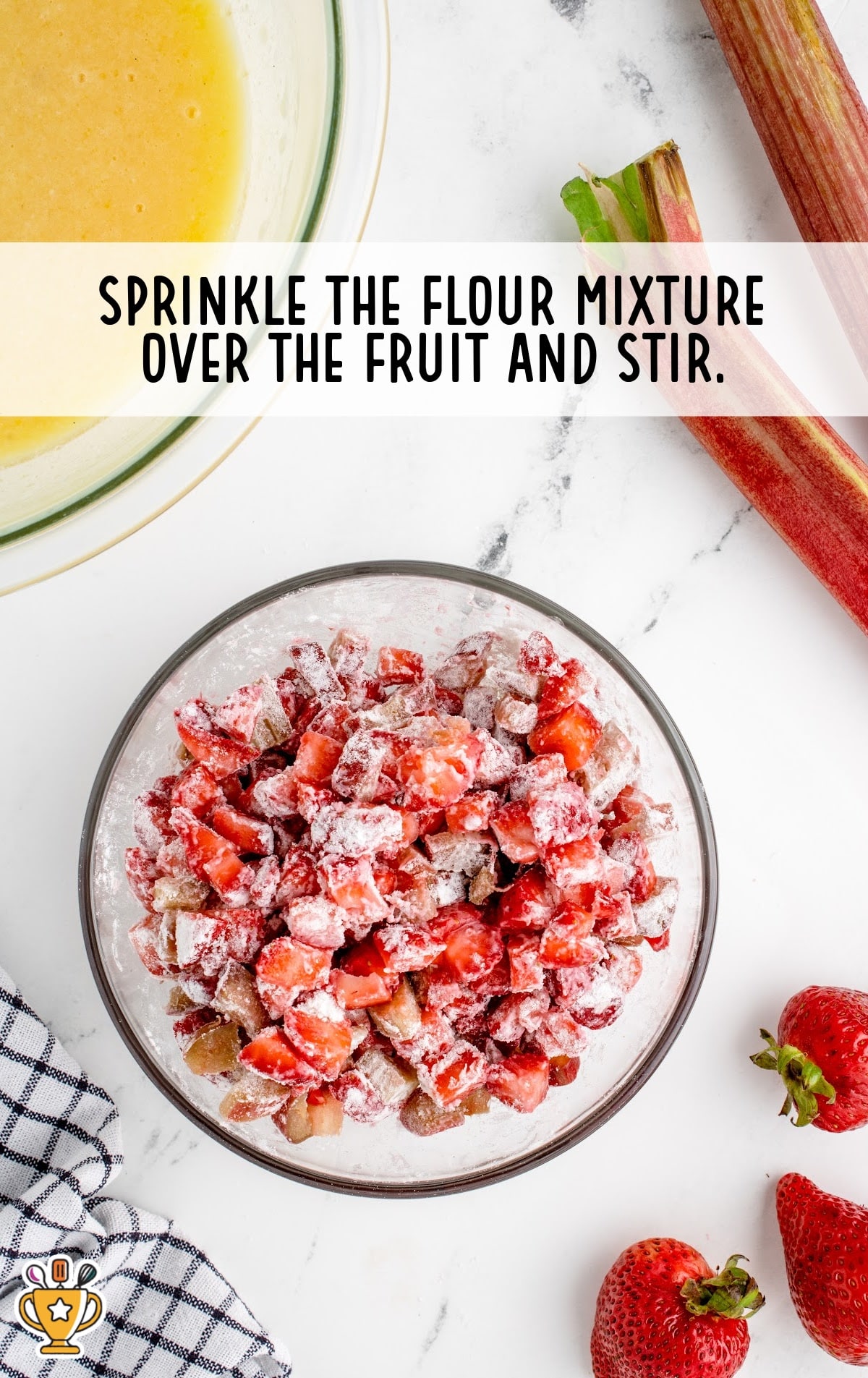 sprinkle of flour mixture over the fruits