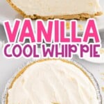 a piece of Vanilla Cool Whip Pie on a plate and in a aluminium foil