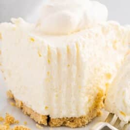 a piece of Vanilla Cool Whip Pie on a plate