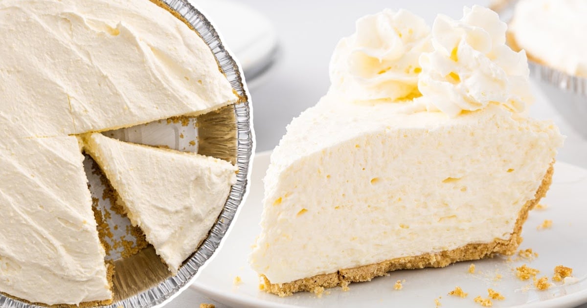 a piece of Vanilla Cool Whip Pie on a plate