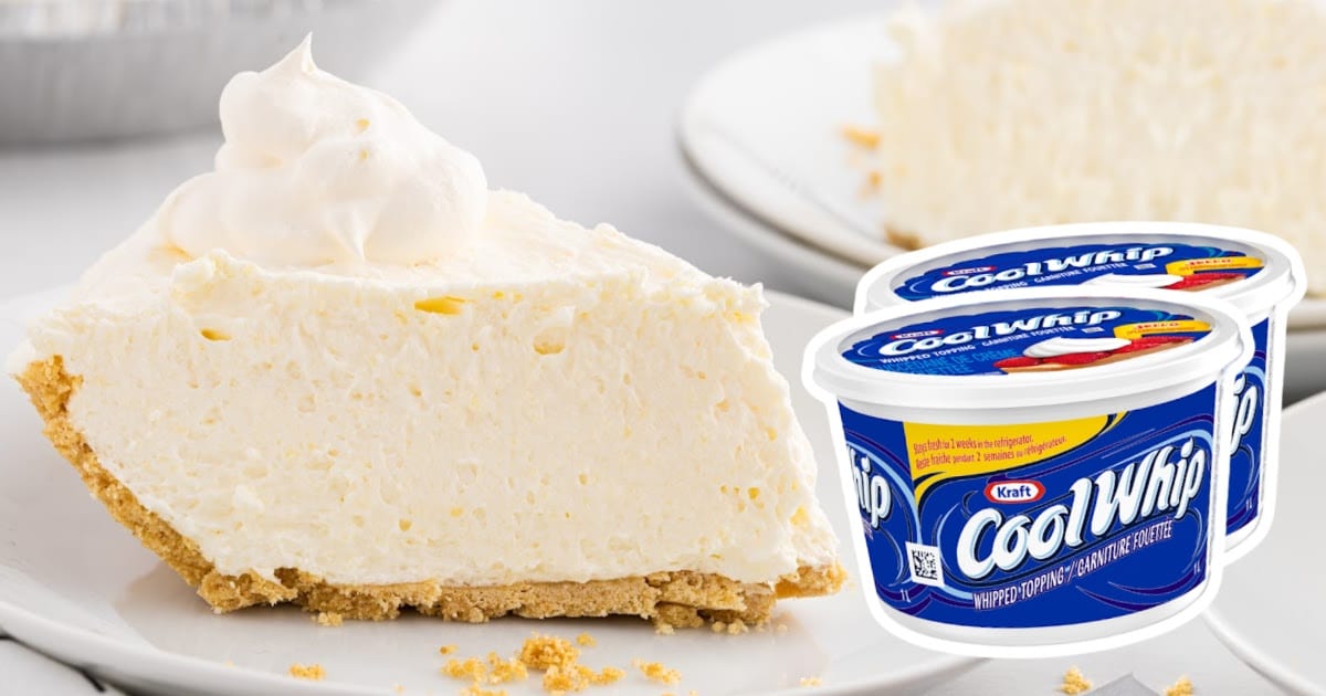 a piece of Vanilla Cool Whip Pie on a plate