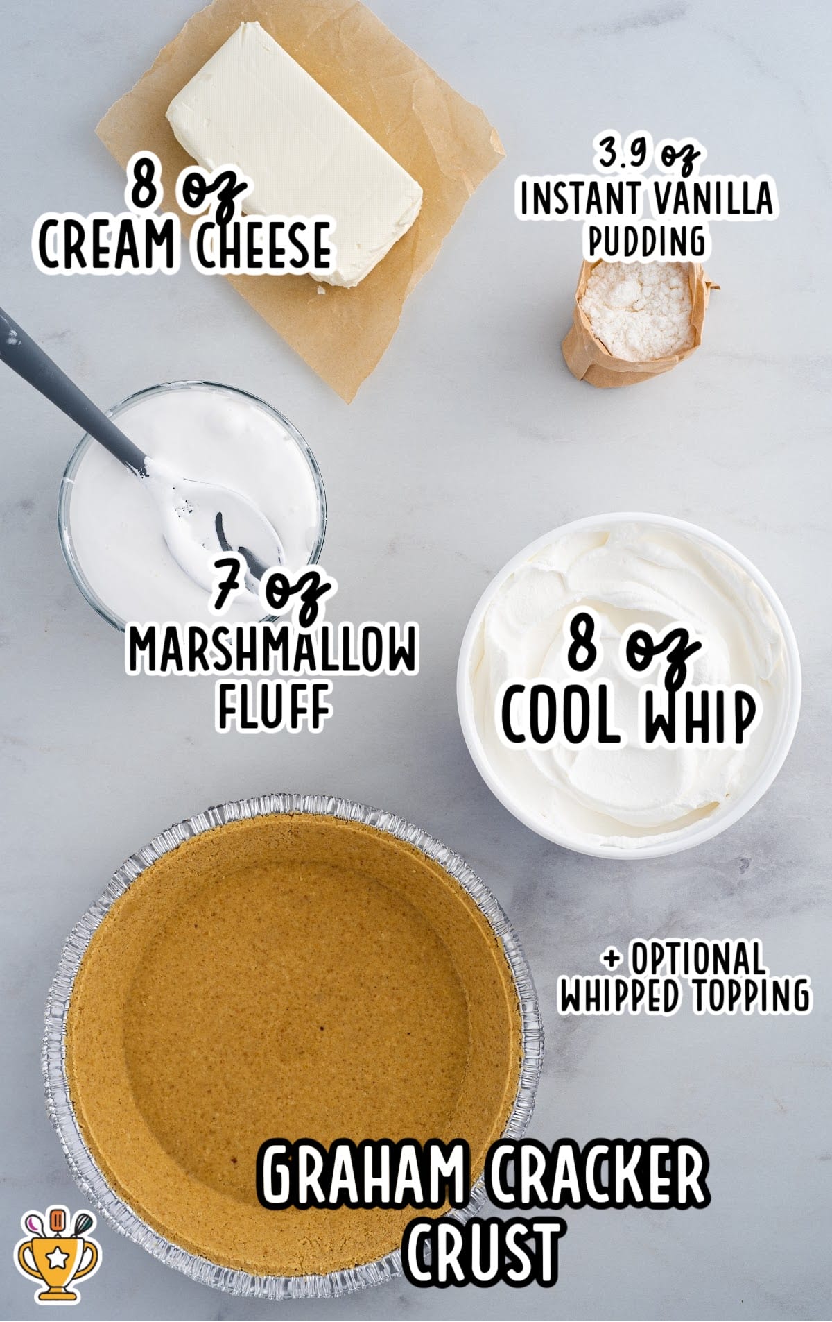 ingredients for making Vanilla Cool Whip Pie