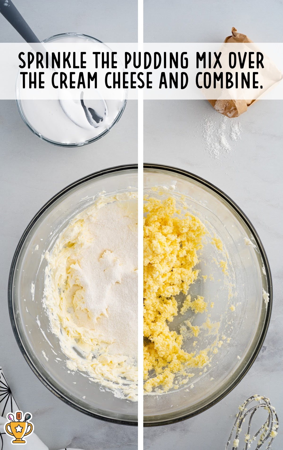 pudding mix over the cream cheese and combined