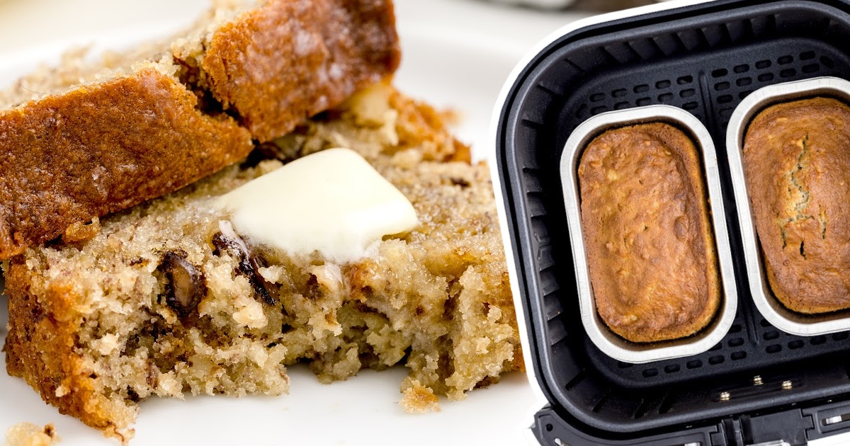 Air Fryer Banana Bread on a plate