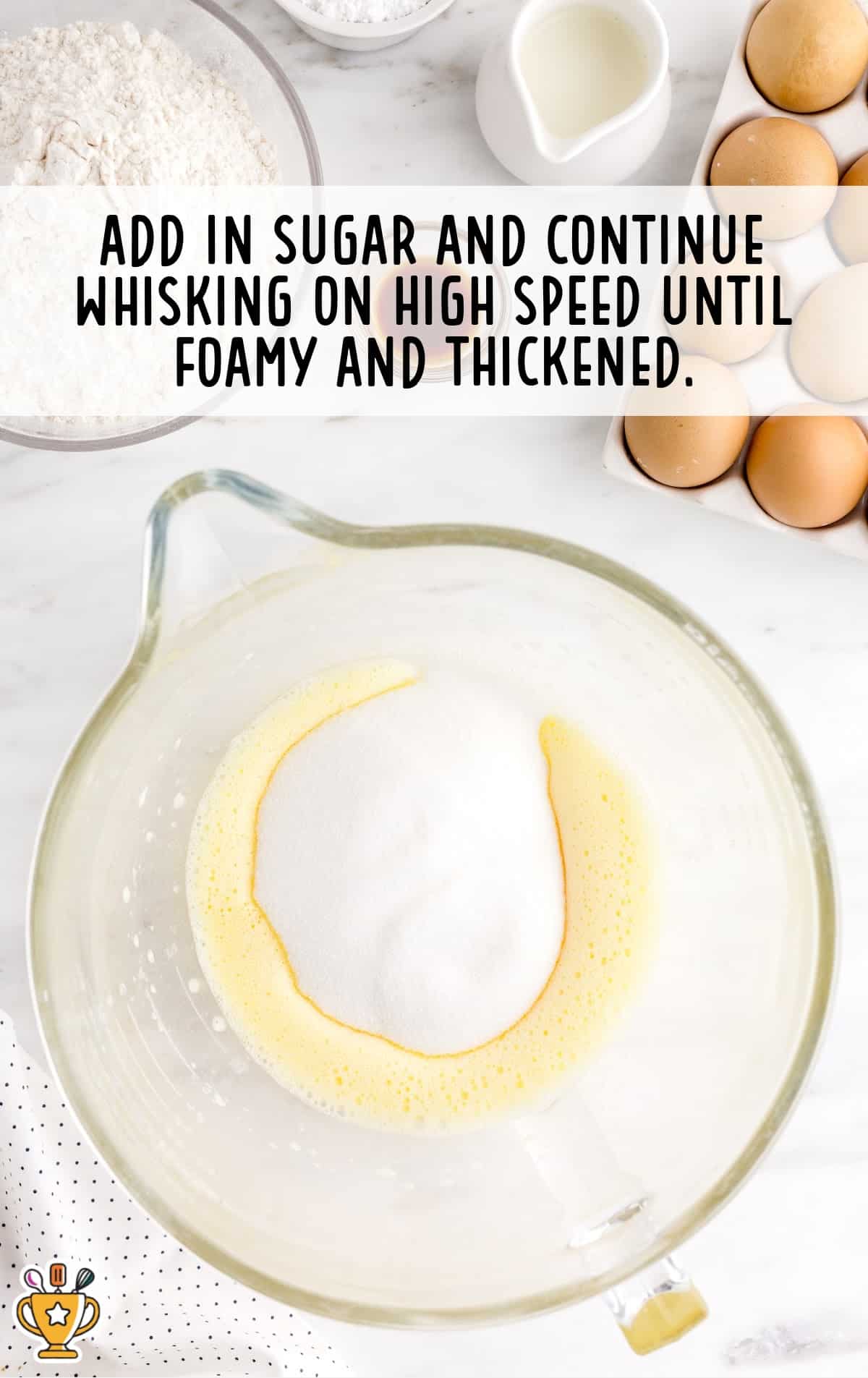 sugar added in a bowl
