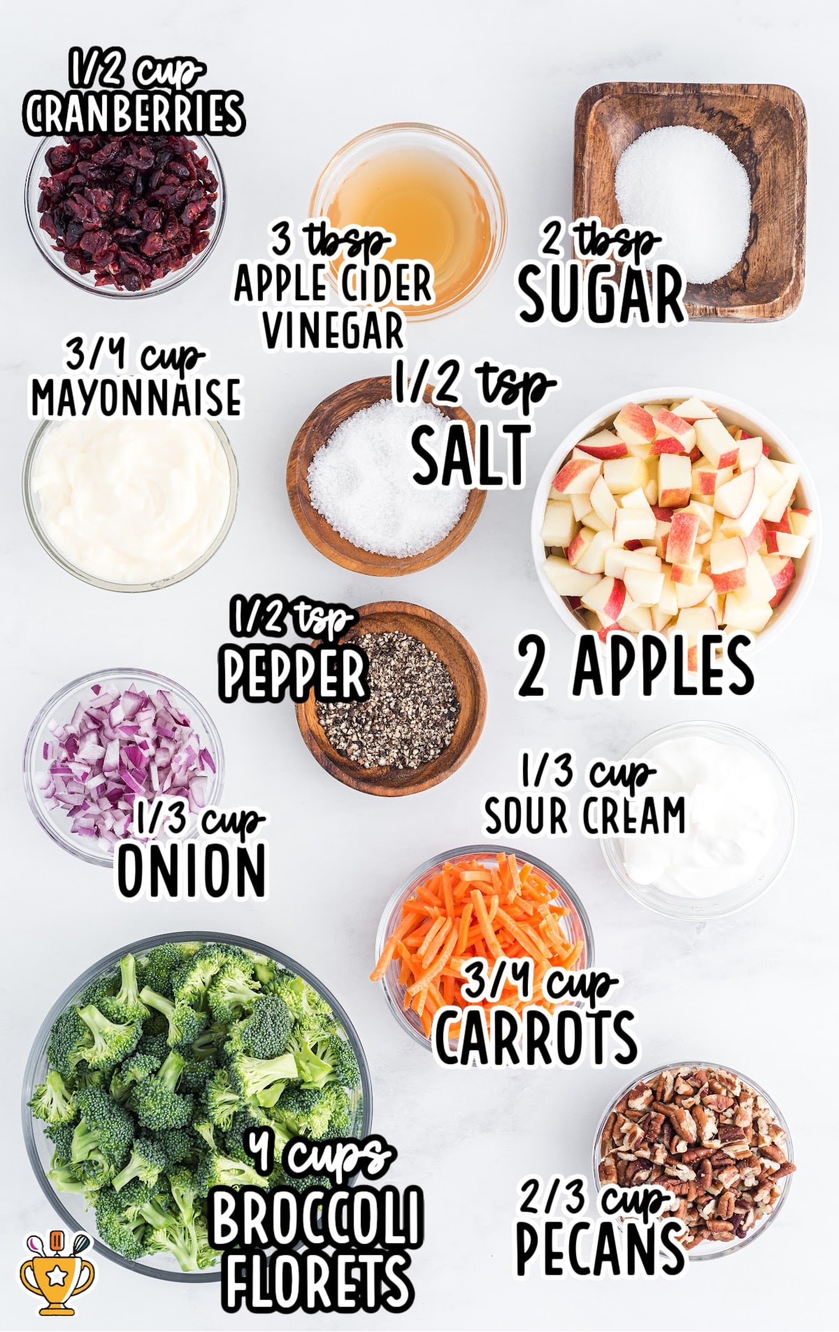 Ingredients for making Broccoli Apple Salad