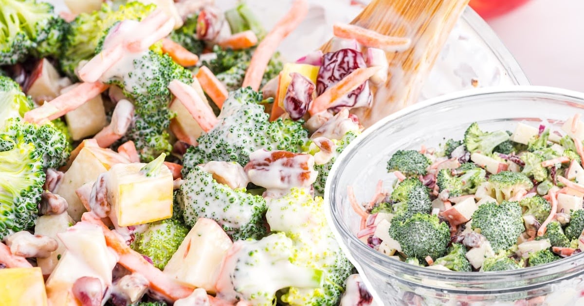 Broccoli Apple Salad in a bowl