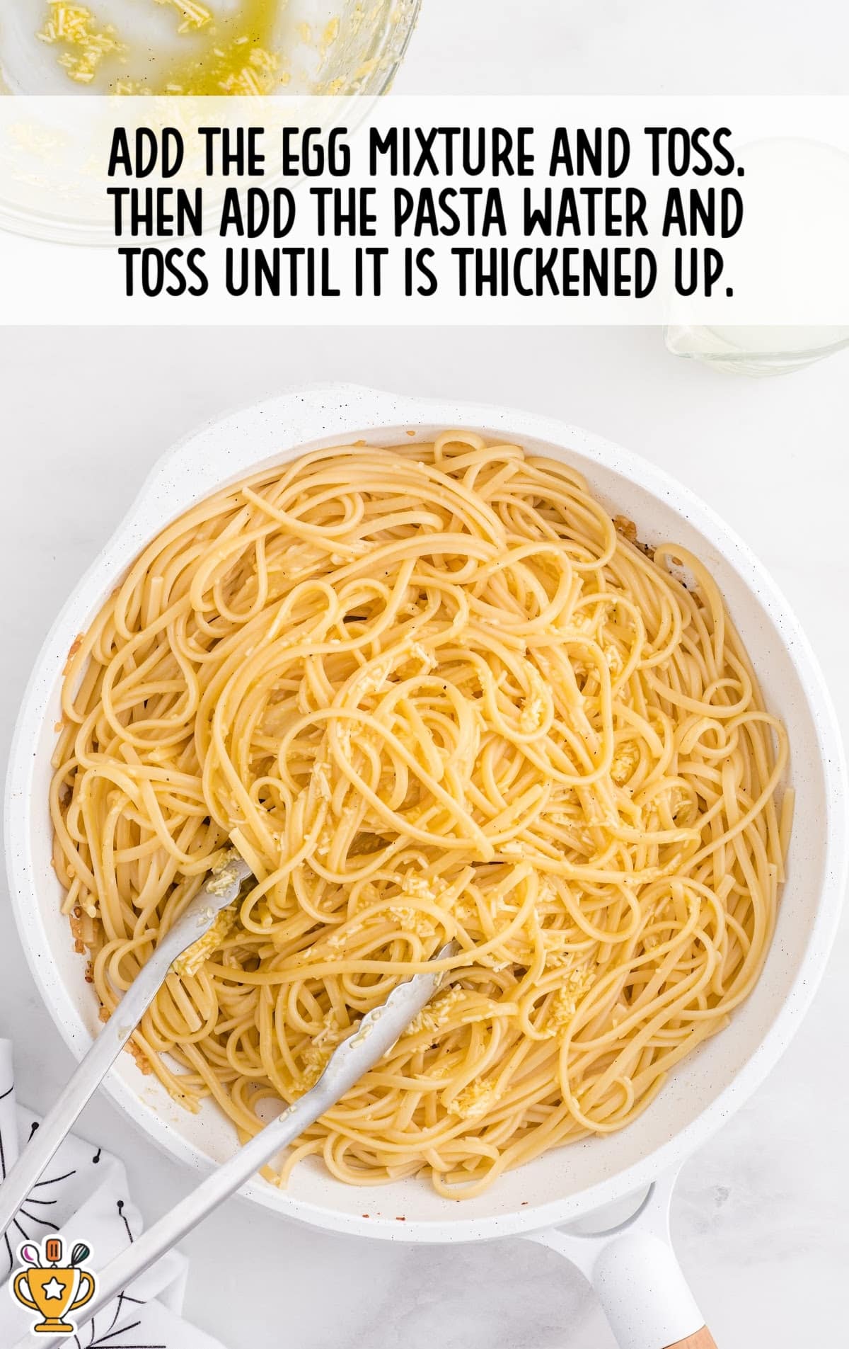 Carbonara Pasta in a skillet