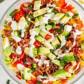Chicken Bacon Ranch Salad in a bowl