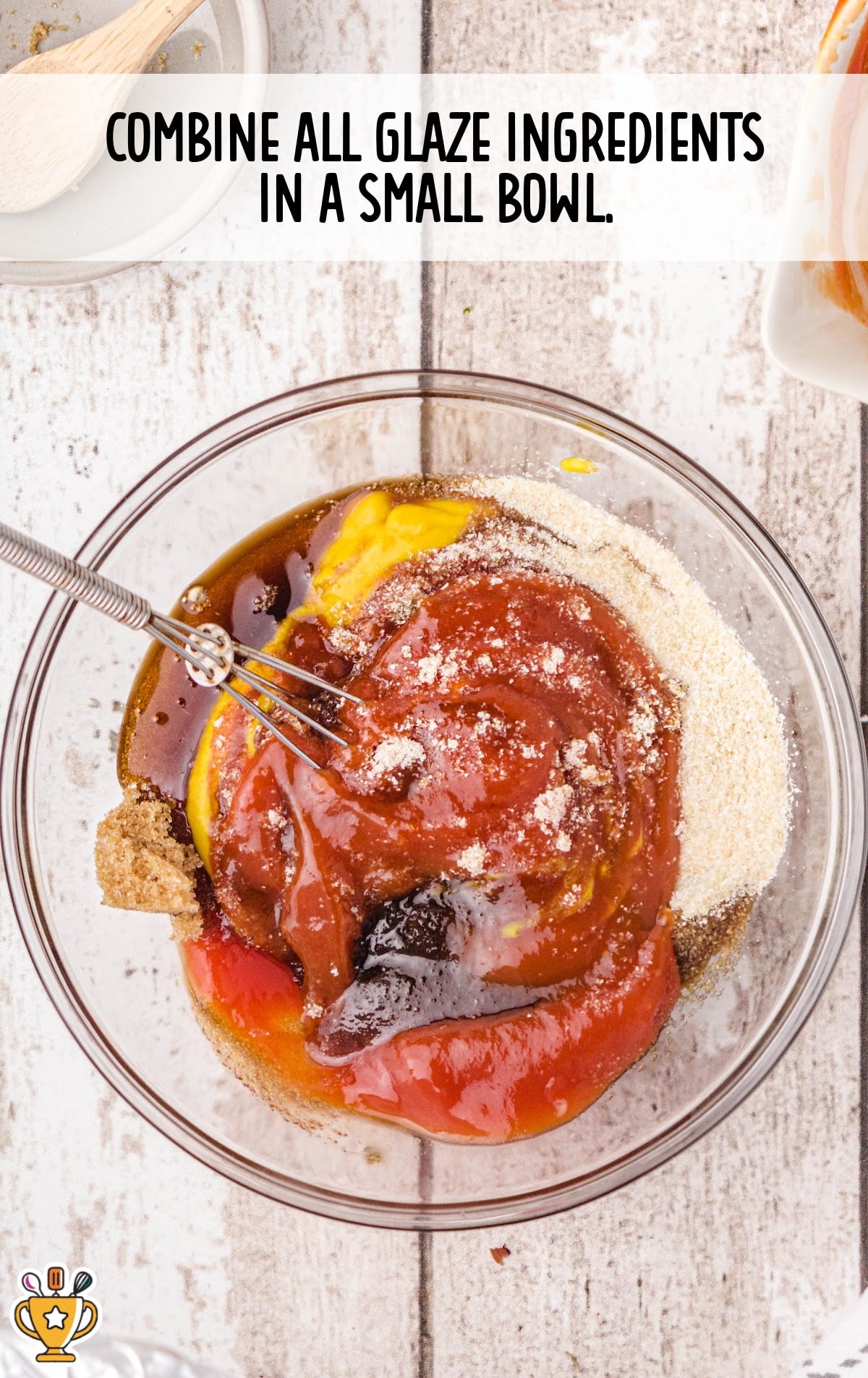 glaze ingredients combined in a small bowl