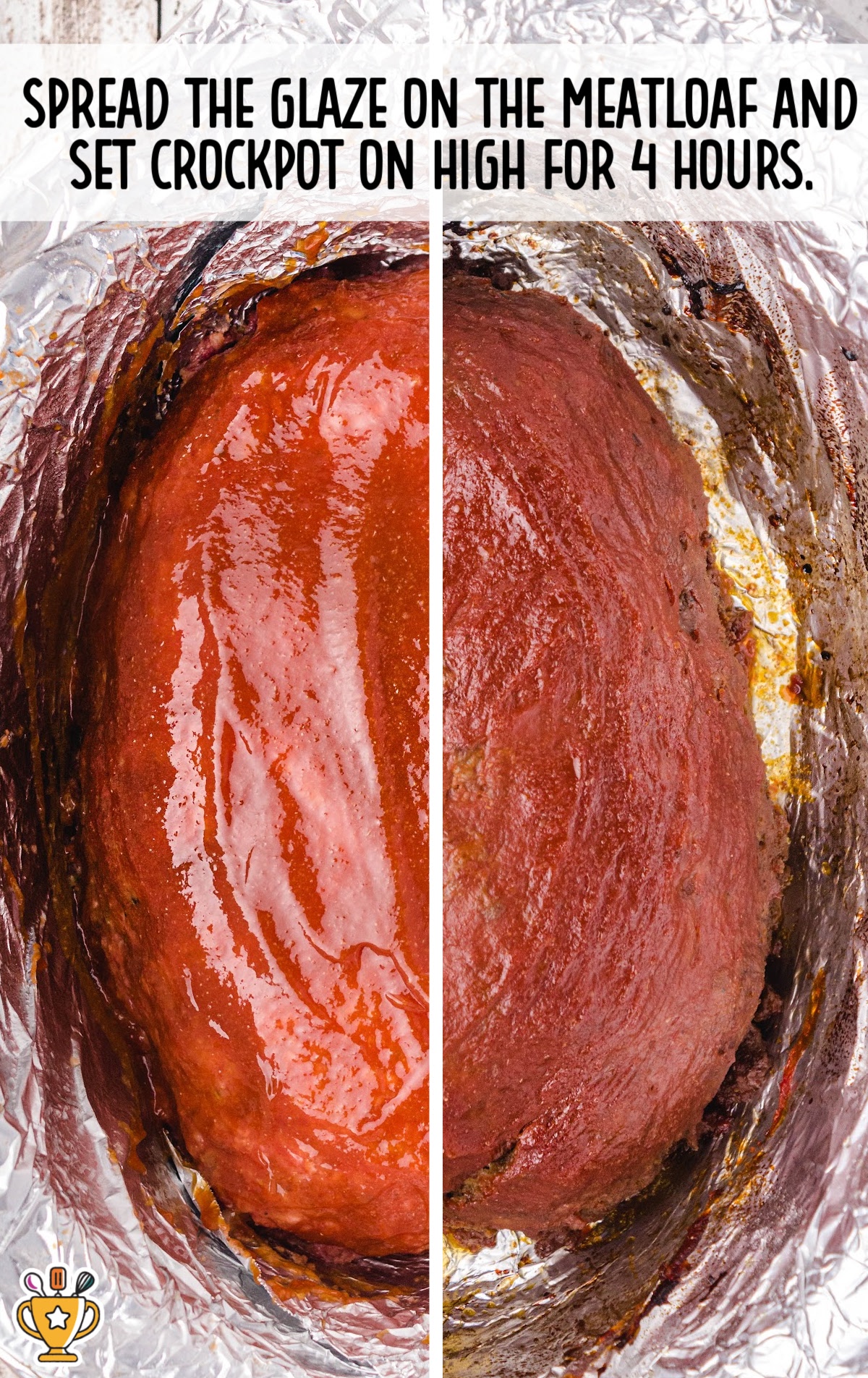 glaze spread on the meatloaf