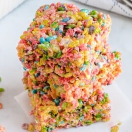 a stack of Fruity Pebbles Treats