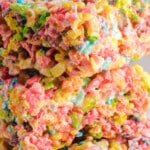 a stack of Fruity Pebbles Treats