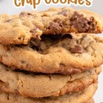 A vibrant image featuring a pile of fresh, warm gluten-free chocolate chip cookies, with a couple of cookies broken open to reveal their gooey insides. The text “So Soft and So Sweet!” is prominently displayed alongside images of chocolate chips.