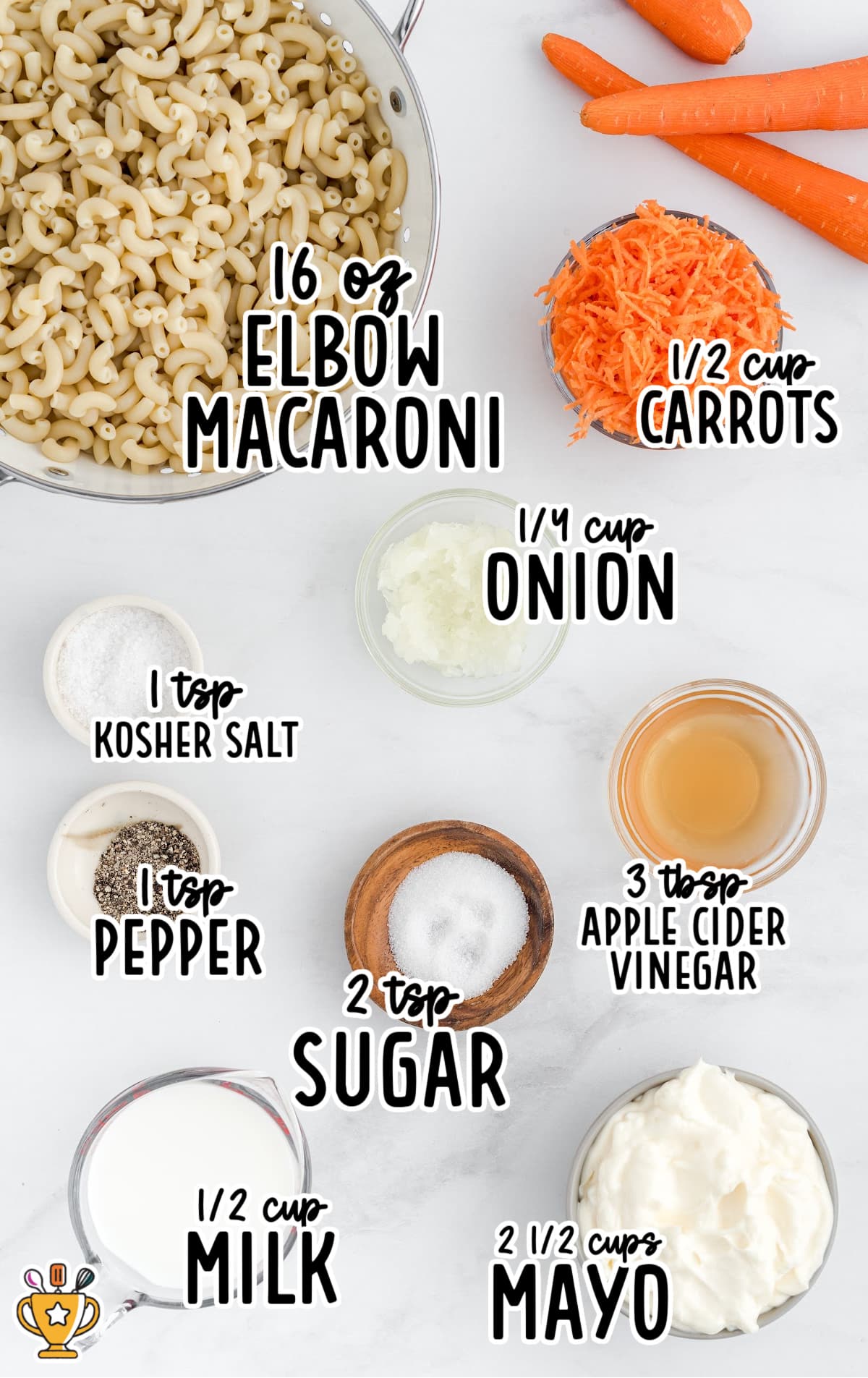 Ingredients for Hawaiian Macaroni Salad