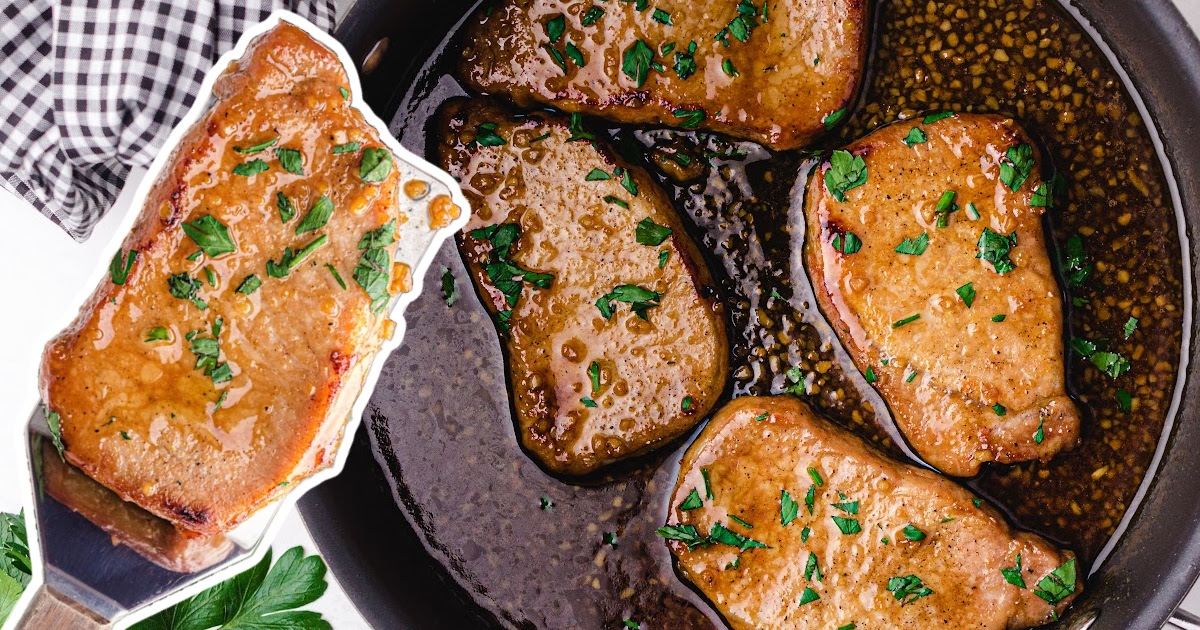 Honey Garlic Pork Chops in a skillet