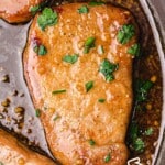 Honey Garlic Pork Chops in a skillet