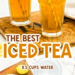 two Iced Tea glasses with straws in them