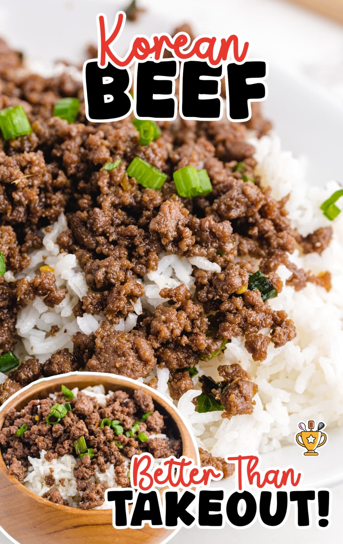 Korean Beef served with white rice on a plate