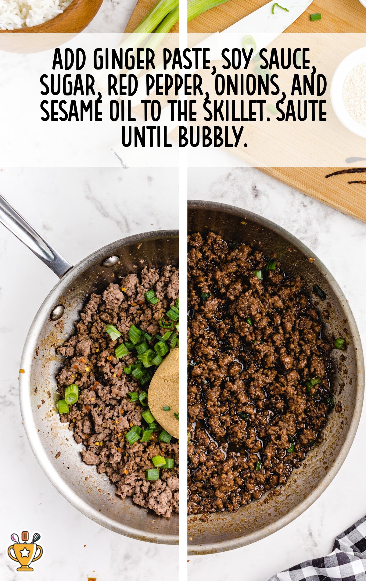 Korean Beef in a skillet