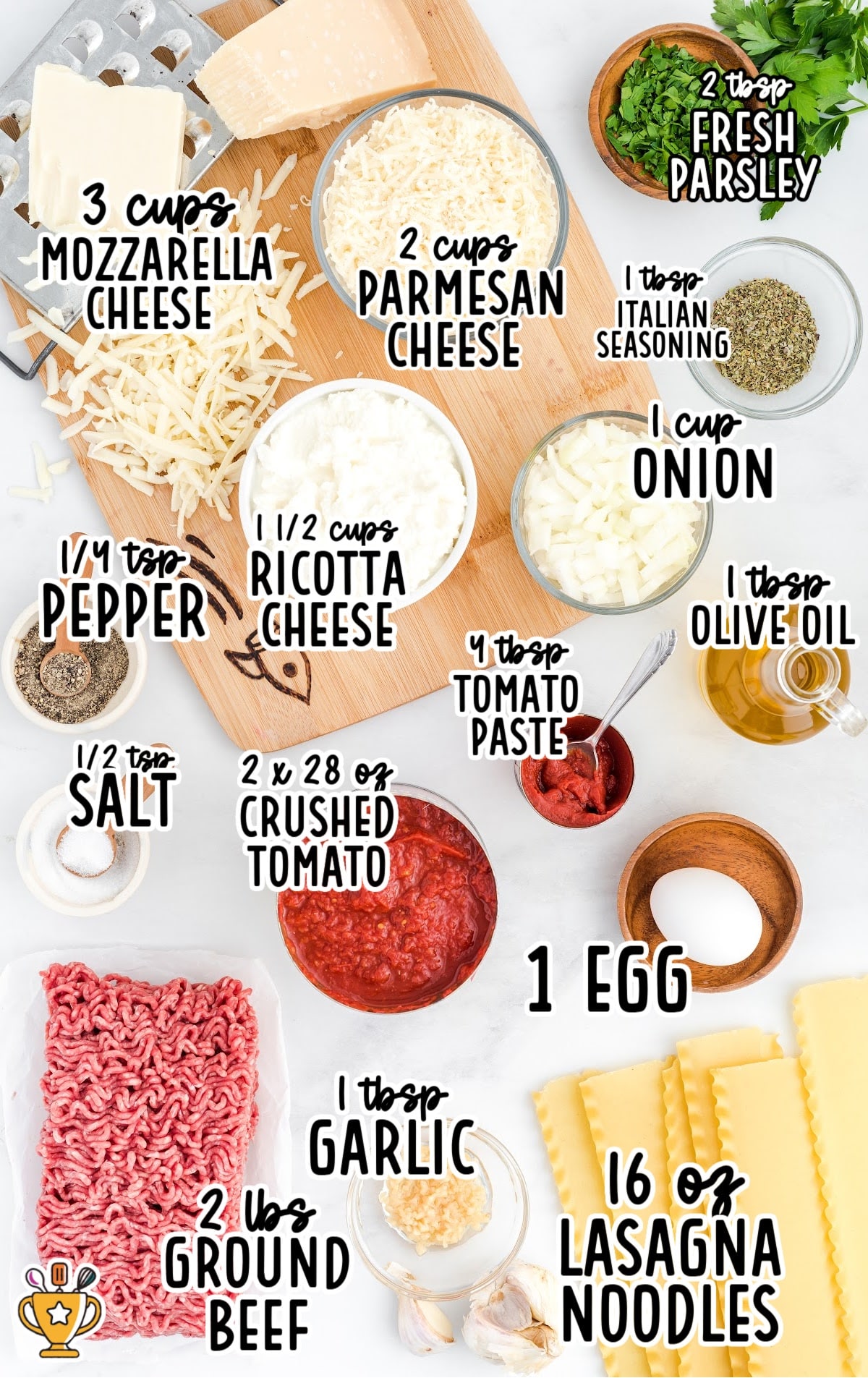 ingredients for making Lasagna