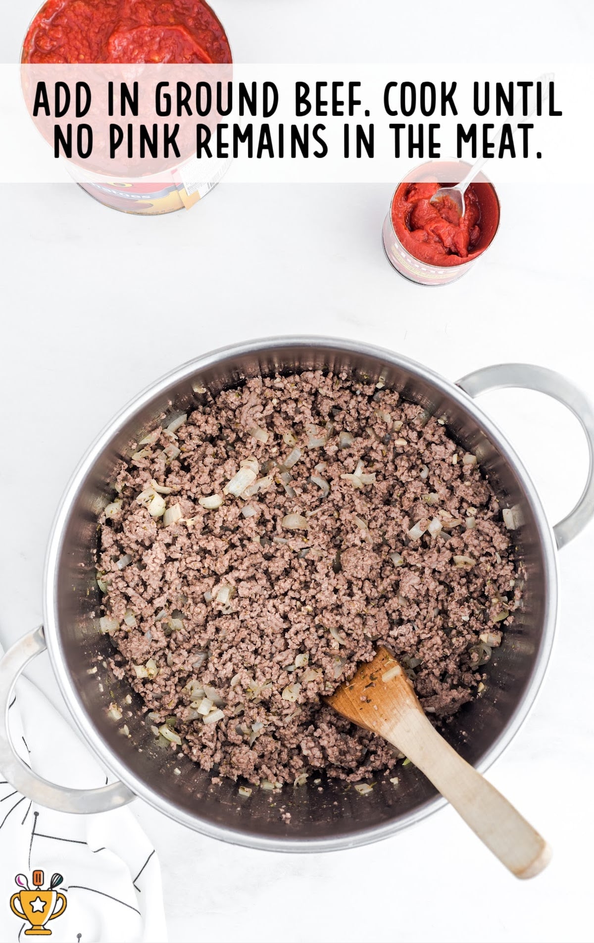 ground beef in a pan