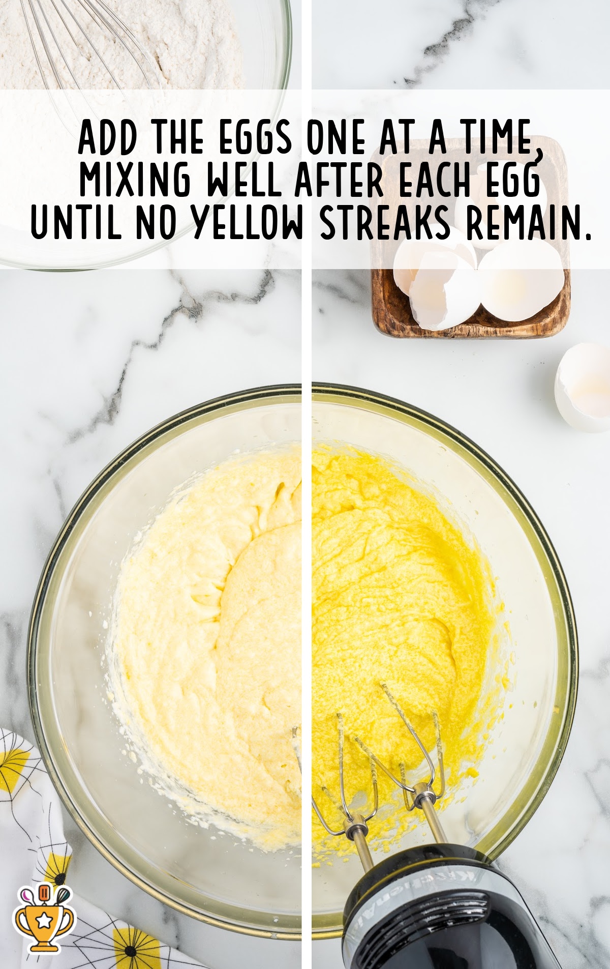 eggs added in a bowl