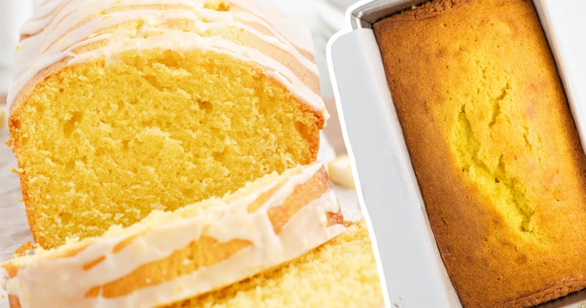 a whole Lemon Pound Cake and another one with cut slices